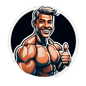 Icon of bodybuilder giving thumbs up